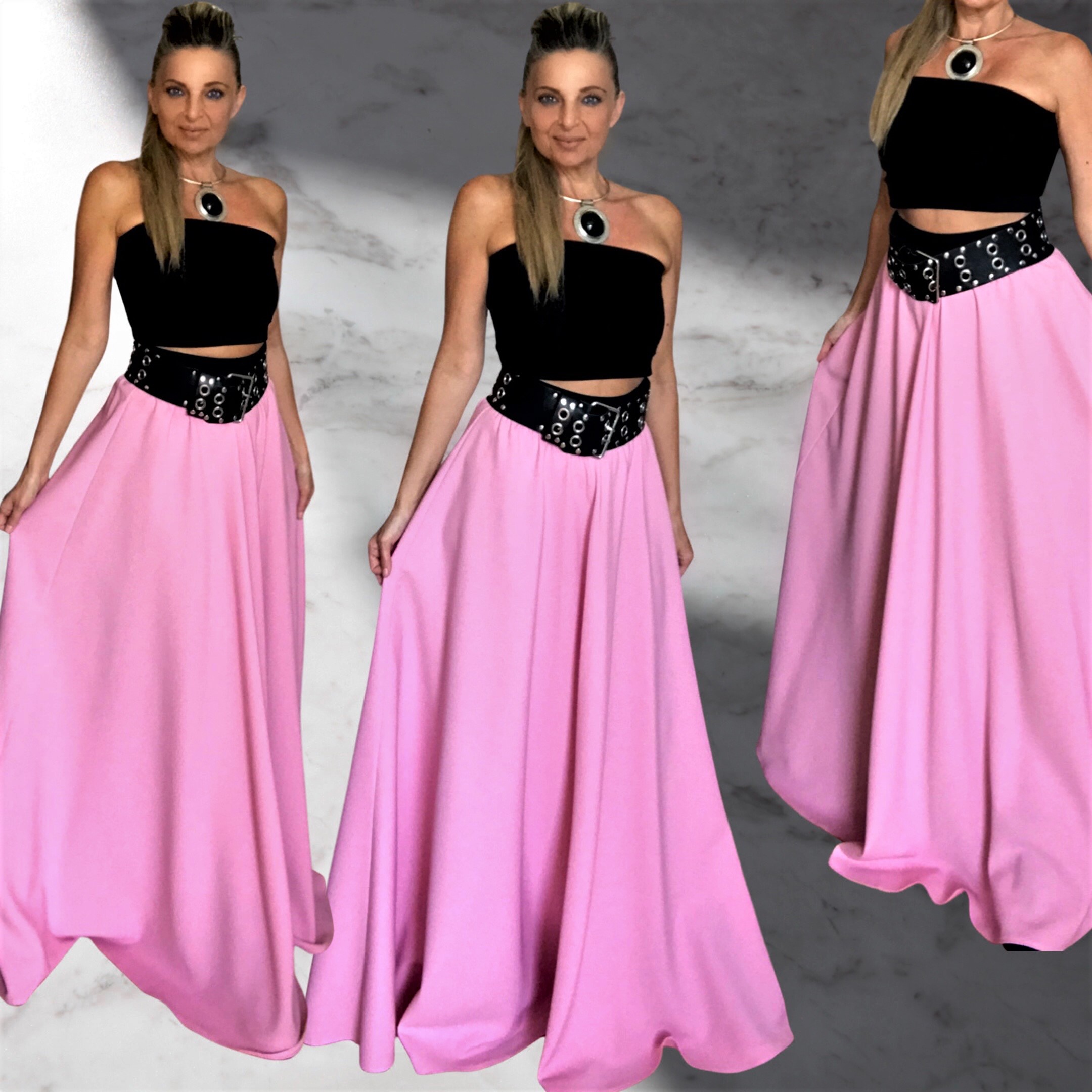 dlouhá sukně BOROS - světle růžová kostýmovka